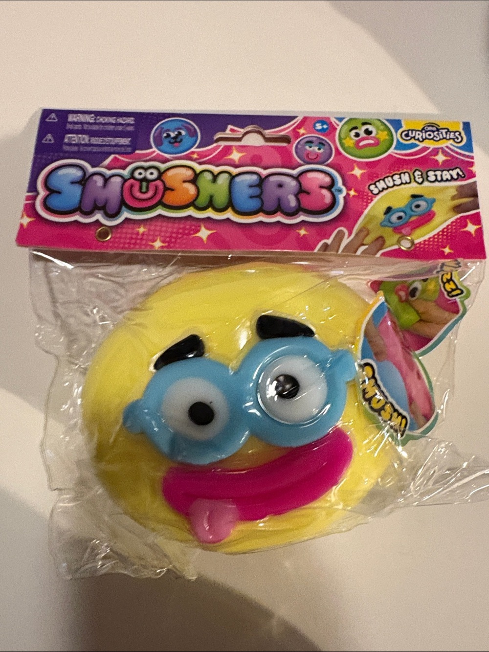 VIRAL ORB Smushers Yellow Funny Face Squishy Sensory Fidget Toy NEW Sealed 💛